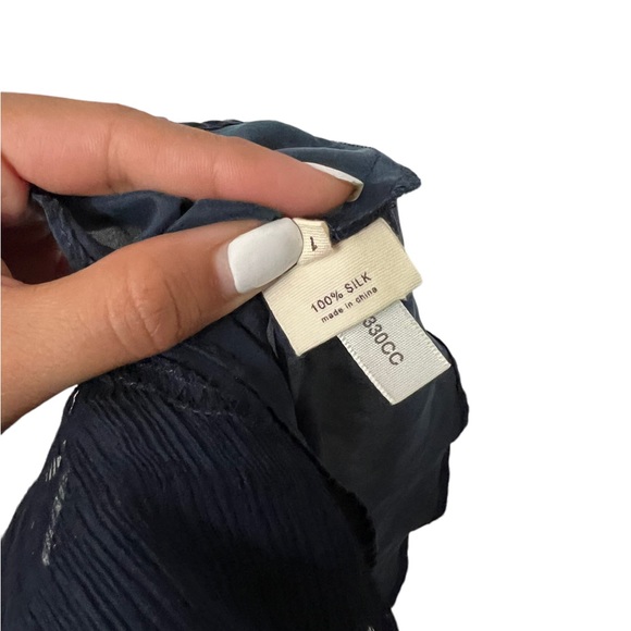 L’AGENCE Navy Silk Ruffle Skirt - Picture 7 of 14